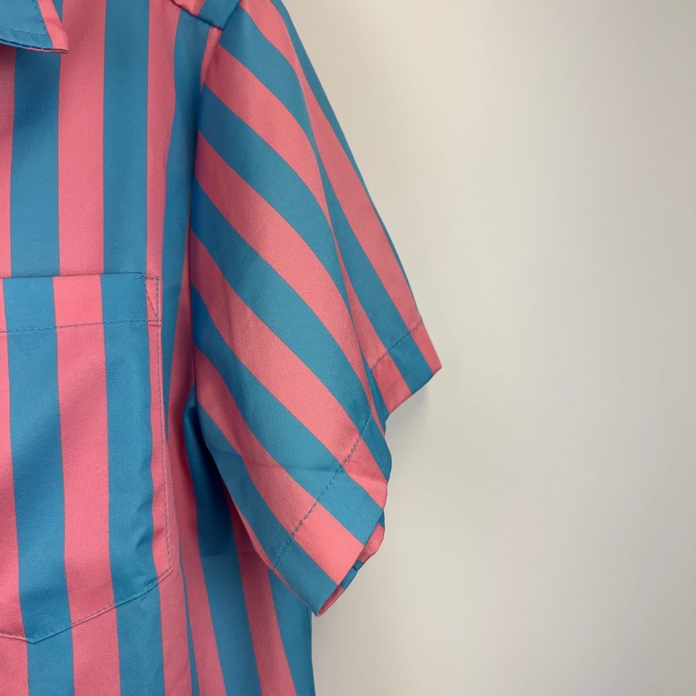 Vatpave Mens Flamingo Stripe Matching Set Blue Pink Summer Beach Outfit Small - Picture 6 of 14